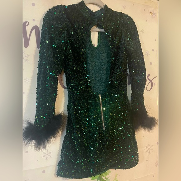 Front Sequin Mini Bodycon Dress - Picture 8 of 9